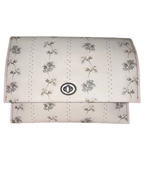 Coach Cream Floral Embossed Turnlock Clutch. See Details.